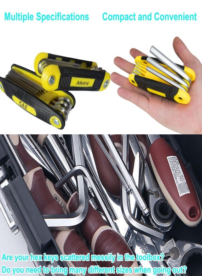 warmtree 17-Piece Folding Allen Wrench Set | Metric & SAE Sizes | 2-Pack Portable Hex Tool for Home Repair & Professional Use - Image 2