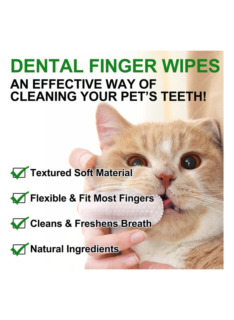 KASTWAVE Pet Teeth Cleaning Finger Wipes for Dogs & Cats, Reduces Plaque & Tartar, Freshens Breath, No Rinse Finger Toothbrush, Comfortable Grooming, Dental and Gum Care for Pet, 3Pcs - Image 2