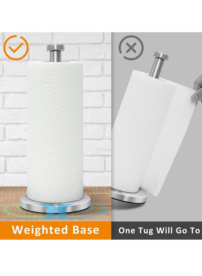 vsell24 Modern Stainless Steel Paper Towel Dispenser with Stable Base - One-Handed Tear Design - Image 5