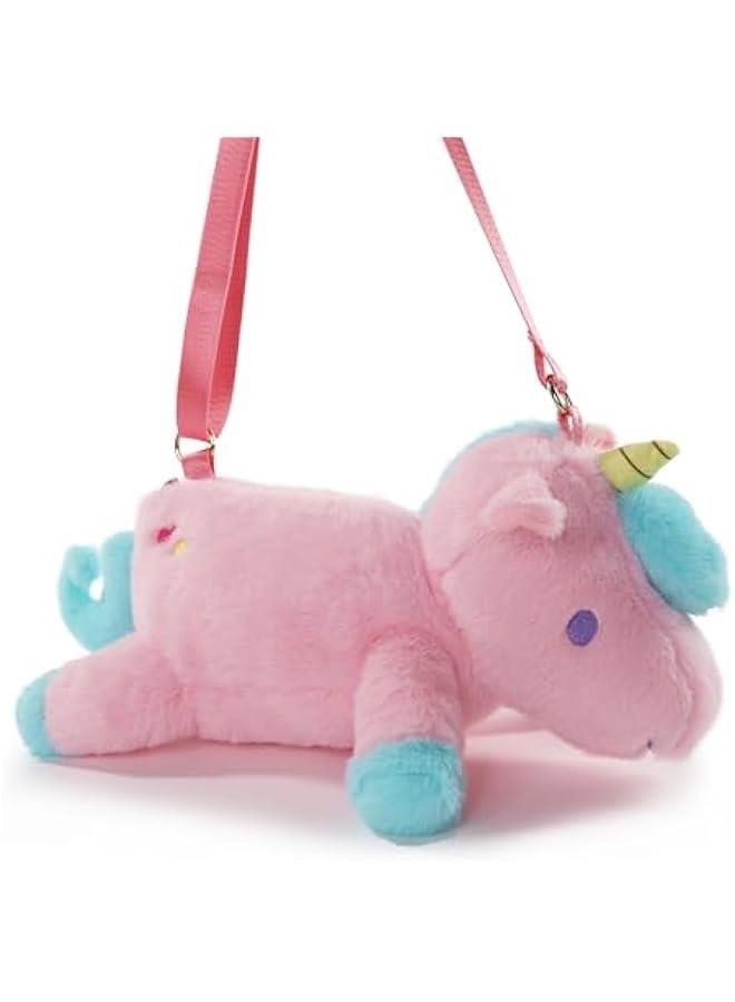 Unicorn Stuffed Animal Pink Plush Purse, Cute Unicorn Toys for Girls age 4-6, Crossbody Bag for Kids 3 4 5 6 7 8 9 10 11 12 Years Old Girls Tweens and Teens Birthday  - Image 1