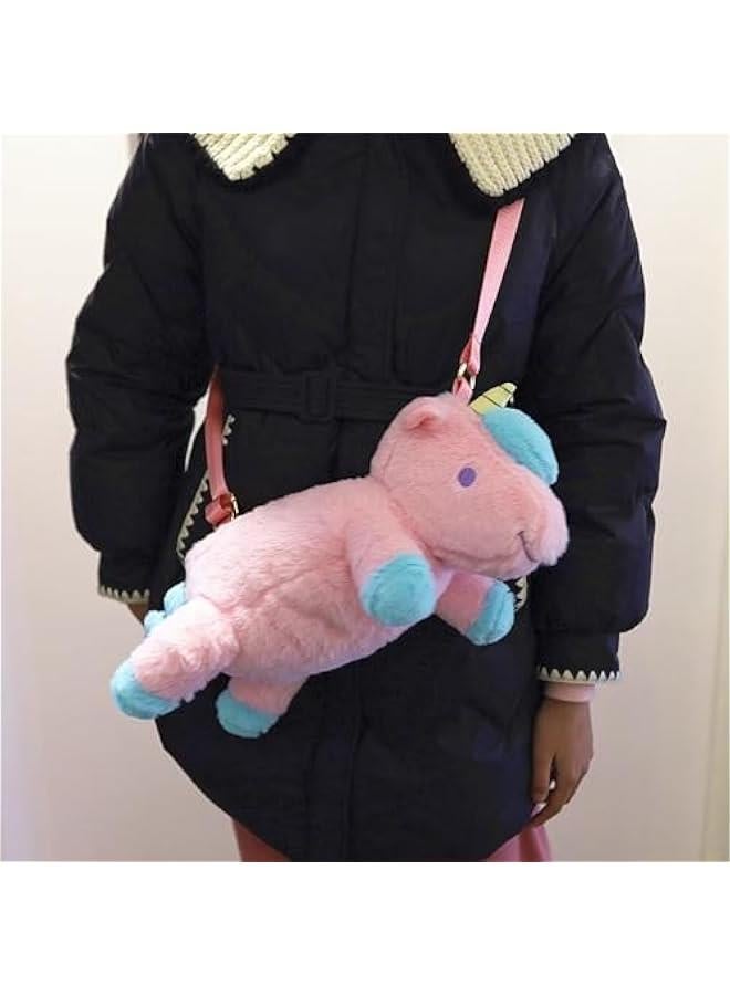 Unicorn Stuffed Animal Pink Plush Purse, Cute Unicorn Toys for Girls age 4-6, Crossbody Bag for Kids 3 4 5 6 7 8 9 10 11 12 Years Old Girls Tweens and Teens Birthday  - Image 2