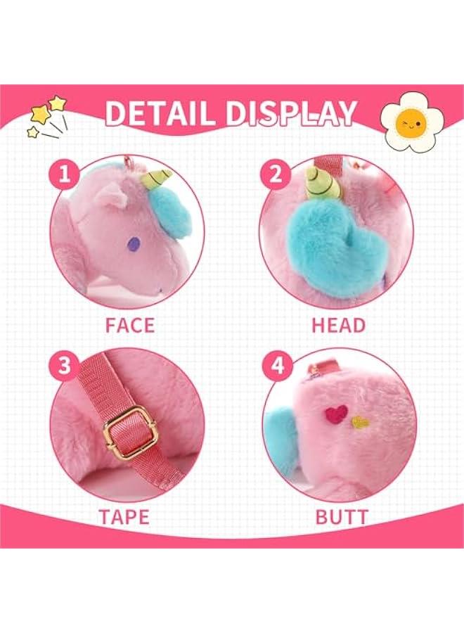 Unicorn Stuffed Animal Pink Plush Purse, Cute Unicorn Toys for Girls age 4-6, Crossbody Bag for Kids 3 4 5 6 7 8 9 10 11 12 Years Old Girls Tweens and Teens Birthday  - Image 3