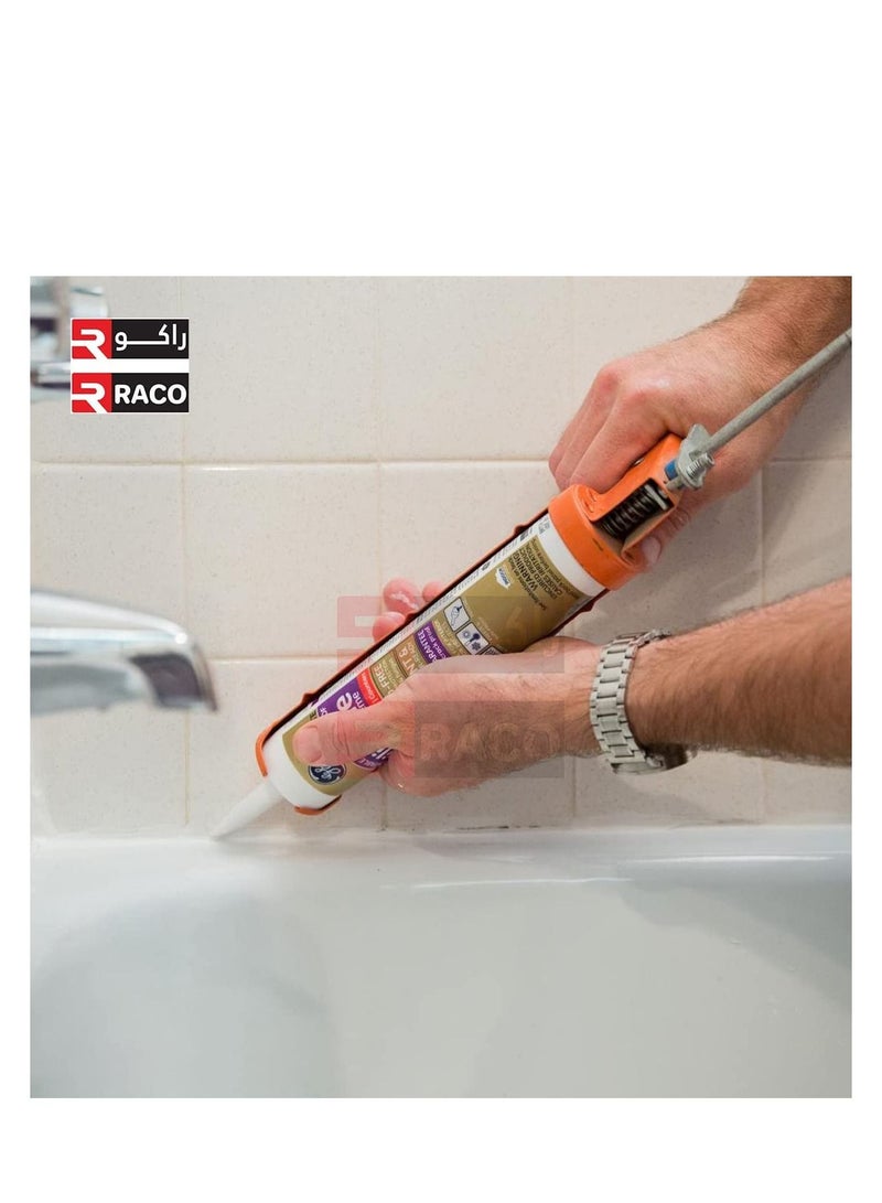 RACO RACO General Purpose Silicone Gun, Suitable for Home & Office use with 10:1 Thrust Ratio, Metal Caulking Gun with Quick Release Plate for Adhesives, Caulk, Silicone, and other Cartridges  - Image 4