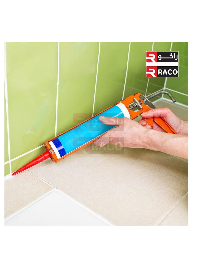 RACO RACO General Purpose Silicone Gun, Suitable for Home & Office use with 10:1 Thrust Ratio, Metal Caulking Gun with Quick Release Plate for Adhesives, Caulk, Silicone, and other Cartridges  - Image 2