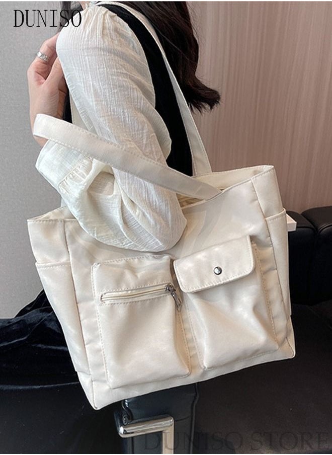 DUNISO - Women's Shoulder Tote Bag Canvas Handbag For Women Large Capacity Bucket Bag Fashionable Travel Messenger Shoulder Bag For Ladies Girls College Students - Image 1