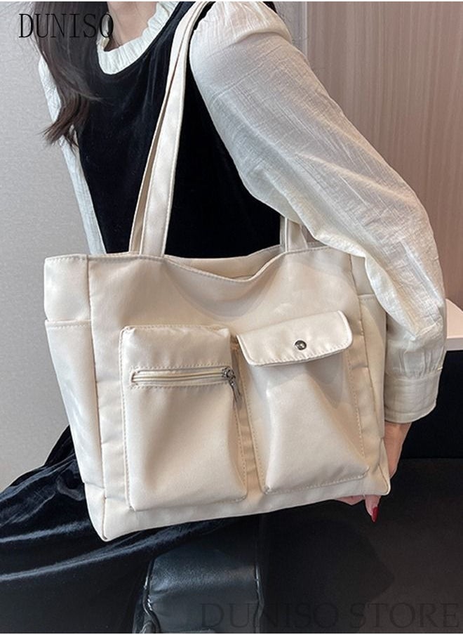 DUNISO - Women's Shoulder Tote Bag Canvas Handbag For Women Large Capacity Bucket Bag Fashionable Travel Messenger Shoulder Bag For Ladies Girls College Students - Image 1