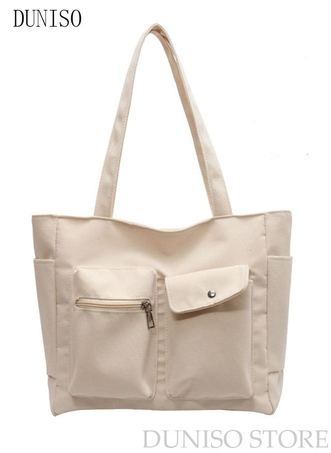 DUNISO - Women's Shoulder Tote Bag Canvas Handbag For Women Large Capacity Bucket Bag Fashionable Travel Messenger Shoulder Bag For Ladies Girls College Students - Image 1