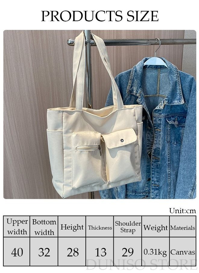 DUNISO - Women's Shoulder Tote Bag Canvas Handbag For Women Large Capacity Bucket Bag Fashionable Travel Messenger Shoulder Bag For Ladies Girls College Students - Image 1