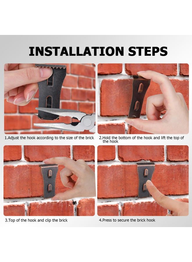 Yncotte Brick Clips, 16Pcs Brick Clips for Hanging Outdoors - Image 3