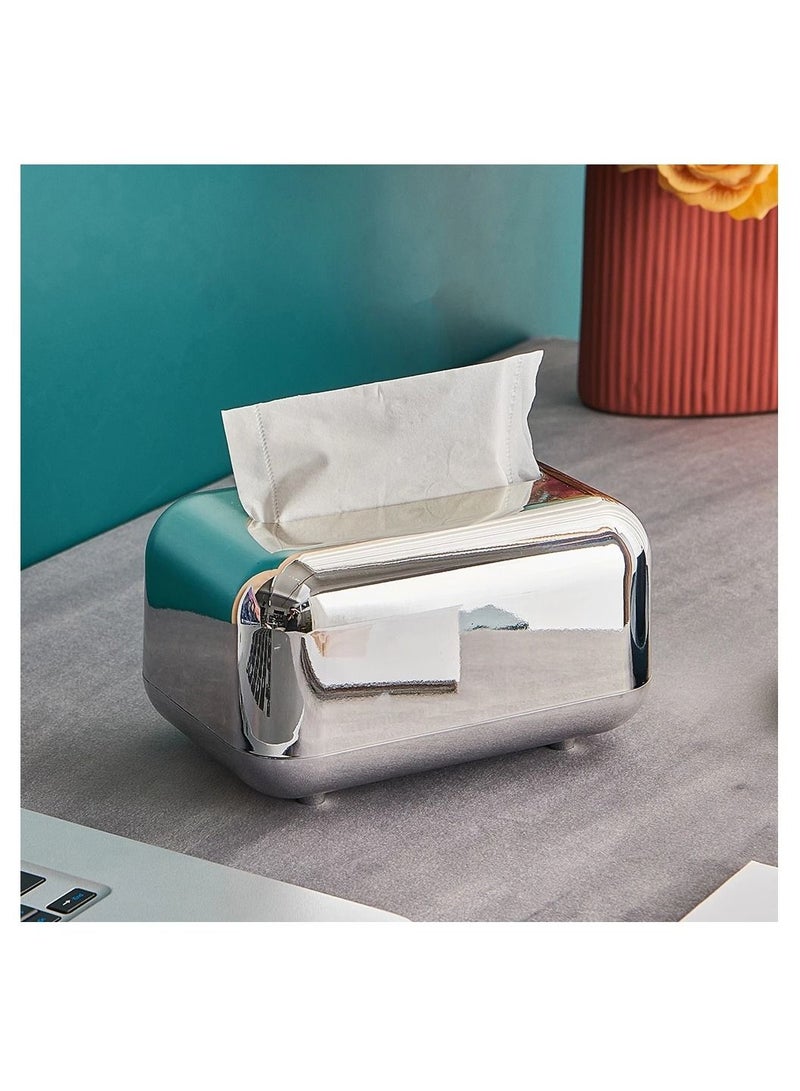 LEOKOR Luxury Mirror Tissue Paper Box Silver 18x12x11cm  - Image 3