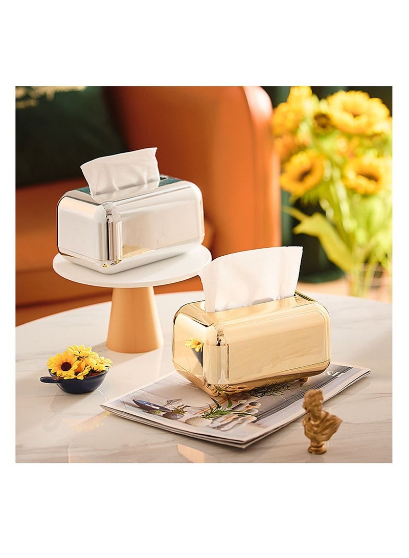 LEOKOR Luxury Mirror Tissue Paper Box Silver 18x12x11cm  - Image 4