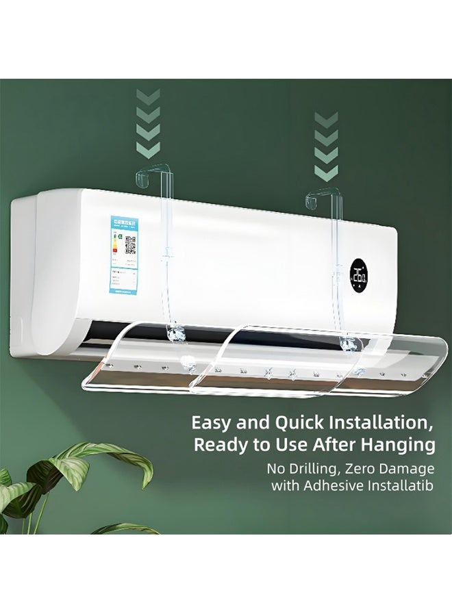 مكيف الهواء العاكس مكيف الهواء درع الرياح، تقسيم AC قابل للتعديل تدفق العاكس منع AC من التنفس مباشرة، 50-102CM القابلة للسحب AC الزجاج الأمامي - Image 3