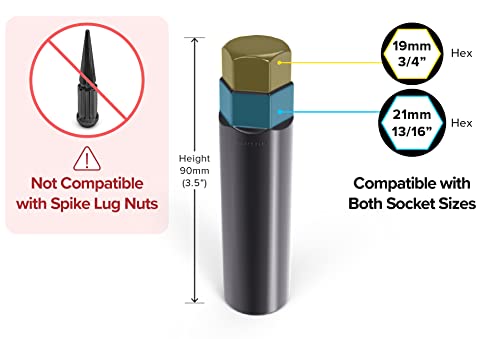 StanceMagic أداة مفتاح صمولة سبلين 6 نقاط لتأمين صمامات القفل - جدار رقيق (قطر 20.5 مم) - تعمل مع مفاتيح سداسية 17 مم و 19 مم (3/4) - 1 قطعة - Image 4