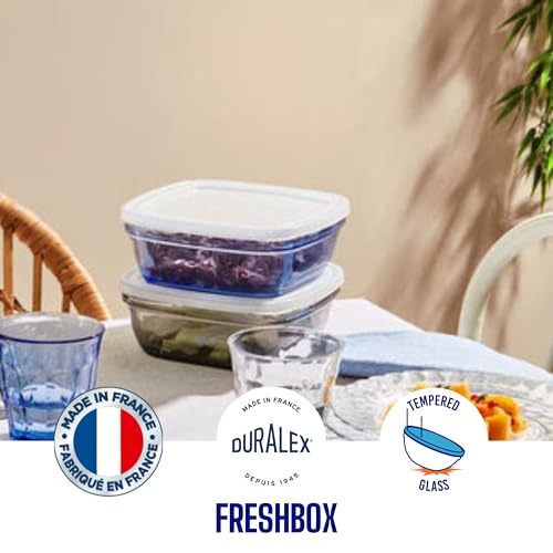 Duralex® France Fresh Box Square Grey Tempered Glass Storage with Lid | 1.15 L | Durable, 3x Stronger, Microwave and Dishwasher Safe Kitchen Glass Container - Image 5