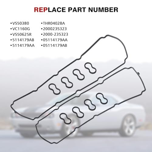 ZONFANT Valve Cover Gasket Set Compatible with Chrysler Dodge Jeep Ram Vehicle 300 Challenger Durango Charger Ram 1500 2500 3500 Grand Cherokee 1500 2500 3500 4500 5500 5.7L 6.1L 6.4L V8, Replace#VS50625R - Image 4