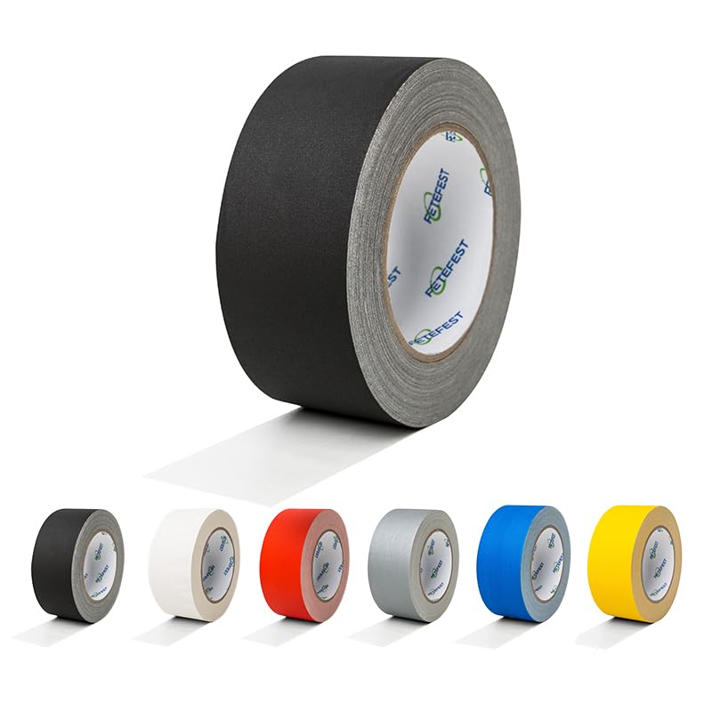 Fetefest Gaffers Tape Black Heavy Duty, 2" by 30 Yards, Professional Grade Gaffer Tape, Non-Reflective, No Residue, Hand Tear, Self-Adhesive, Multiple Purposes (Black, 2 inches x 30 Yards) - Image 1