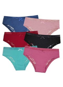 Zeemey 6-Piece Cotton Bikini Breathable Panties Low Waist Fashionable Ladies