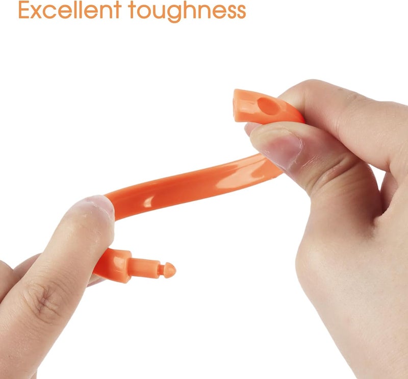 Qulable Orange Shower Curtain Hooks - 12 Pcs Circular Plastic Shower Curtain Rings for Bathroom - O Shaped Orange Shower Hooks Rings for Shower Curtain Rod - Image 2
