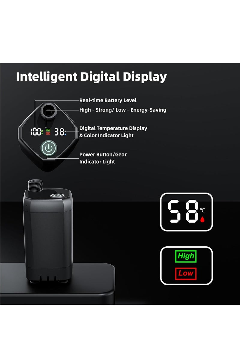 Necomi Portable Camping Shower Set, Multi-Functional Personal Hygiene Solution, Including 6000mAh Rechargeable Camping Shower Pump, Folding Bucket, Shower Head and Spray Head, Suitable for Hiking, Car Wash, Travel and Pet Shower - Image 3