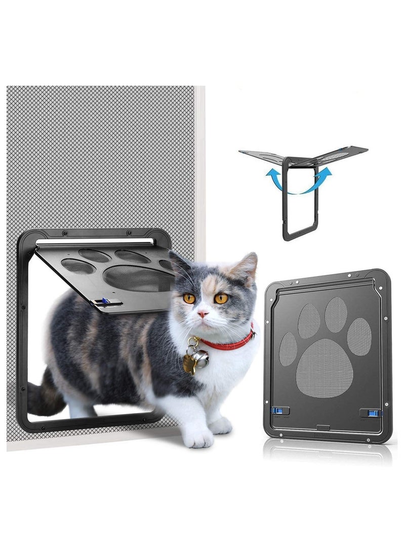 Zikra Pet Screen Door Inside for Cat Lockable Flap Sliding Doggy Magnetic Small Dog Gate 24*29cm - Image 1