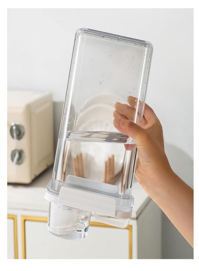 Frianchlly 2PCS Airtight Food Storage Containers measuring Cup Plastic Dry Food Canisters for Kitchen Pantry Organization and Storage One handed Leak Proof Lids White(1800ml/63.36oz) - Image 3