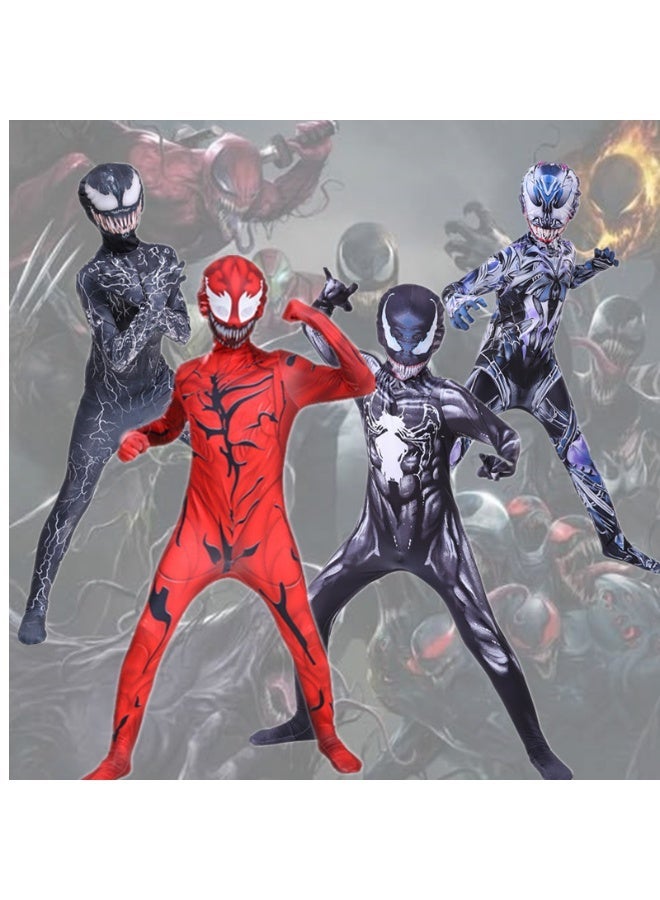 Tight-fitting clothing cosplay costume, adult and children's Venom cosplay red - Image 2