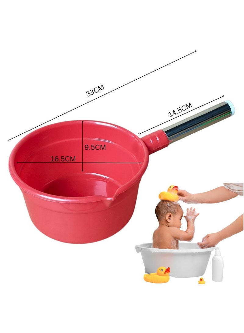 ARTC Water Spoon And Water Ladle Bath Dipper Spoon For Bathroom And Hair Washing And Water Scoop Cup For Kitchen And Rice Washing Red - Image 2
