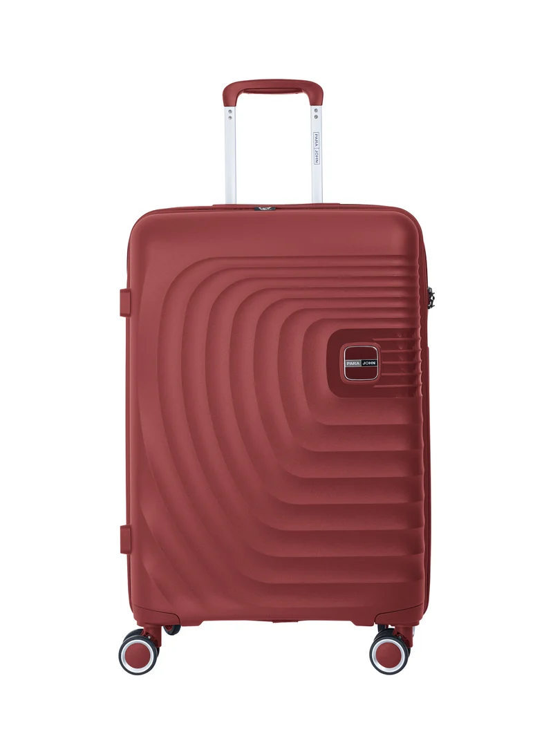 PARAJOHN 3 Piece with Trolley Set with Lightweight Polypropylene Shell 8 Spinner Wheels for Travel Wine Red