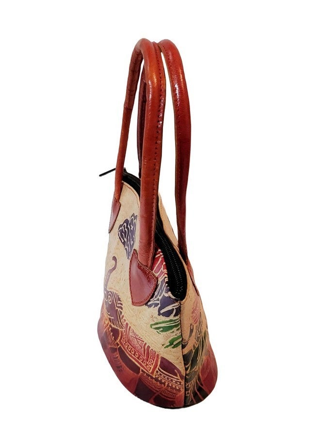 CLASSIQUE Womens Shantiniketan Pure Leather Ethnic Printed Hand Bag Purse Small Batua Lady With Elephant, Multicolor - Image 5