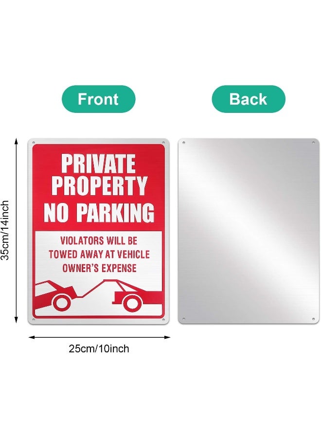 Outus 3 Pieces No Parking Sign Private Property Sign Violators Will Be Towed Sign Aluminum Sign Rust Free Weatherproof Indoor And Outdoor Use, 10 X 14 Inches  - Image 5