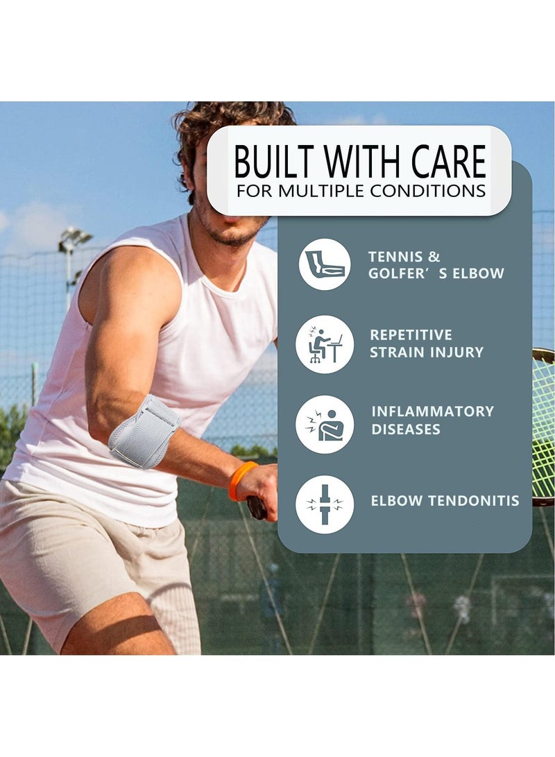 Sweet seven دعامة الكوع لعلاج التهاب الأوتار وتخفيف الألم - حزام دعم للرجال والنساء - رفع الأثقال، التنس، الجولف، التعافي من إصابات الرياضة - Image 2