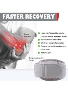 Sweet seven Elbow Brace for Tendonitis & Pain Relief - Support Strap for Men and Women - Weightlifting, Tennis, Golf, Sports Injury Recovery  - Image 4