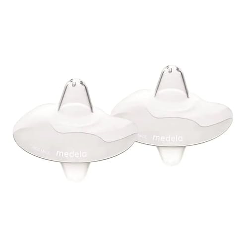Medela ميدلا كونتاكت نيبيل شيلدز - خالية من BPA، مصنوعة من سيليكون ناعم فائق النحافة، تشمل درعين وحافظة، 20 مم، متوسطة - Image 3