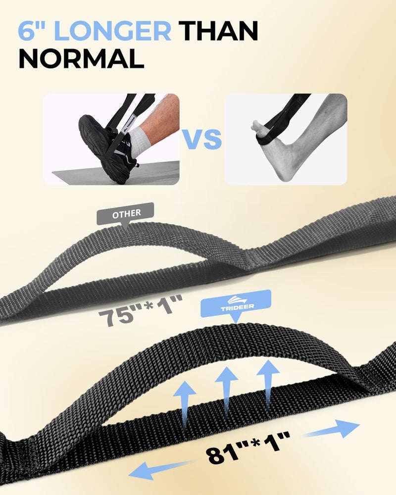 Trideer Stretching Strap Yoga Strap for Physical Therapy, 10 Loops Yoga Straps for Stretching, Non-Elastic Stretch Strap for Pilates, Exercise, Stretch Band for Women & Men - Image 5