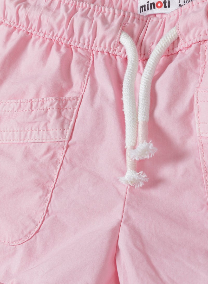 مينوتي شورت بناتي صيفي – خصر مطاطي وجيوب وكشكش أسفل - Image 3