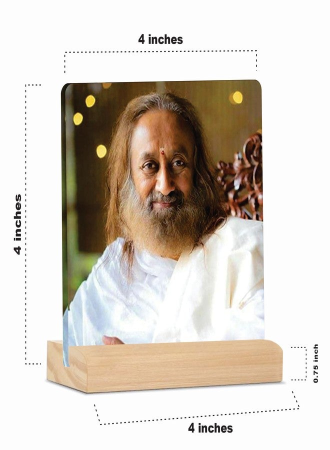 Giftplease Sri Sri Ravi Shankar ji Tabletop Photo Frame with Wooden Stand | Desk Frame for Home & Office D cor | Spiritual & Inspirational Gift | Elegant Display Frame for Pictures GMP_73 - Image 2