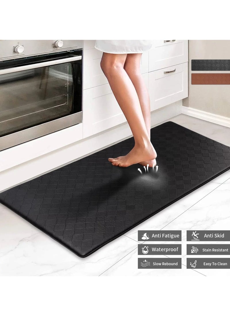 YIM-VIBEHAUS Kitchen Mat, Anti Fatigue Floor Mat Kitchen Rug, Multifunctional Kitchen Runner for Kitchen, Floor, Office, Sink, Laundry (Black 45 x 120 cm)  - Image 1
