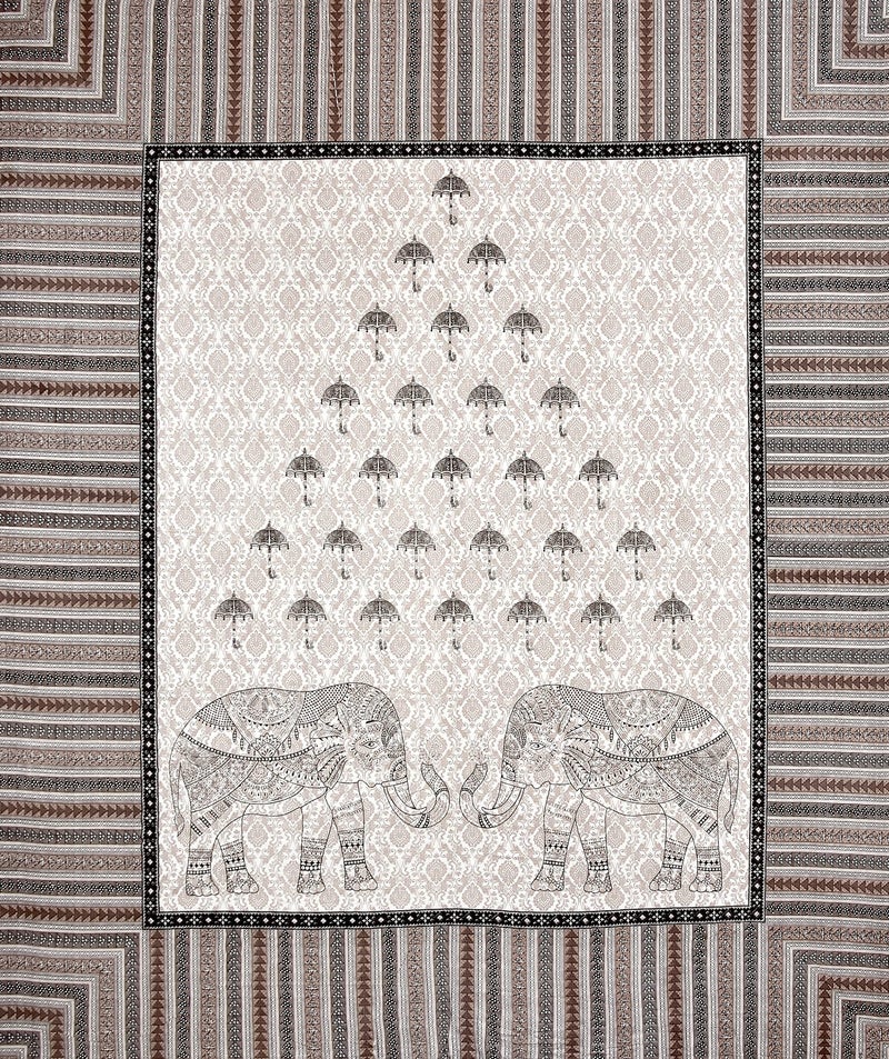 Braise Premium | King Size |100% Pure Cotton | Double Bedsheet 95 x 108 inches with 2 Pillow Covers (Brown, Design 1) - Image 5