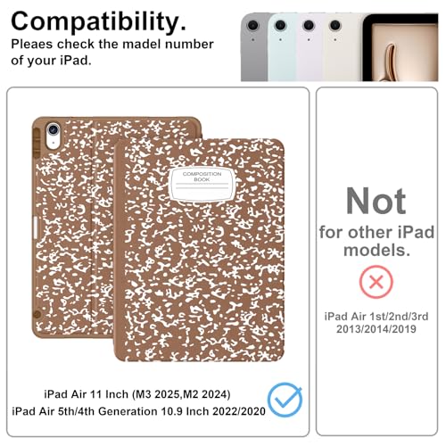 Supveco Case for iPad Air 11 Inch (M3 2025/M2 2024),iPad Air 5th/4th Generation 10.9 Inch 2022/2020 with Pencil Holder-[Auto Wake/Sleep],Premium Folio Stand Soft TPU Back Cover-Teal - Image 2
