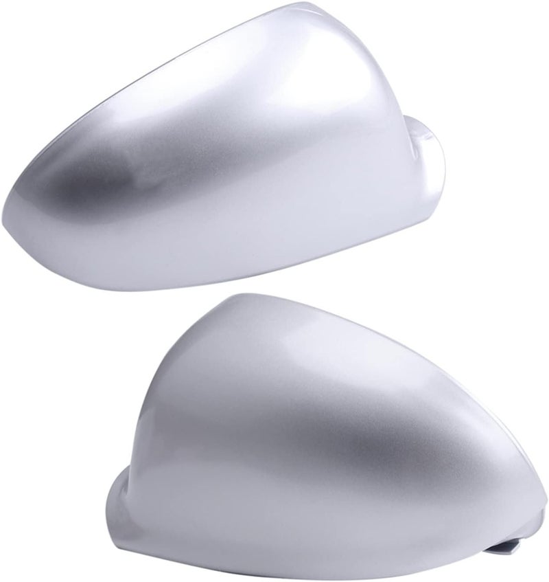 QASULER Matte Silver Rearview Mirror Covers for VW - Image 1