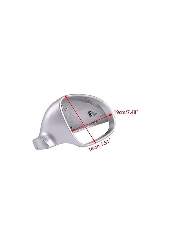 QASULER Matte Silver Rearview Mirror Covers for VW - Image 2