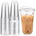 Ziliny 50 Sets Clear Plastic Coffee Cups with Sip Lids Disposable Plastic PET Crystal Cups for Iced Coffee Smoothie Cold Beverage Drink Shops and Party CateringClear18 oz - Image 1