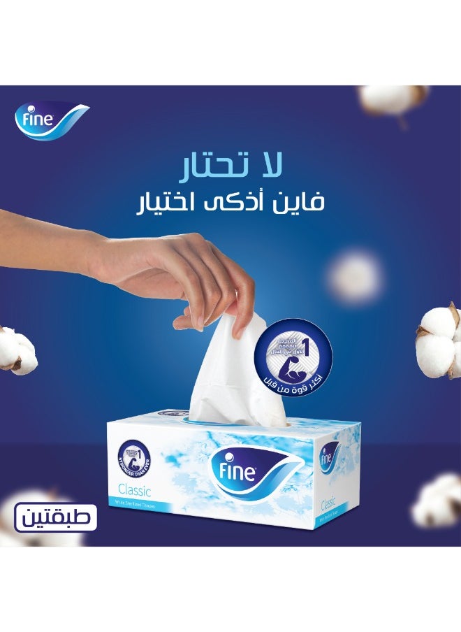Fine Classic Sterilized 2 Ply Facial Tissue 80 Sheets Pack of 6  - Image 2