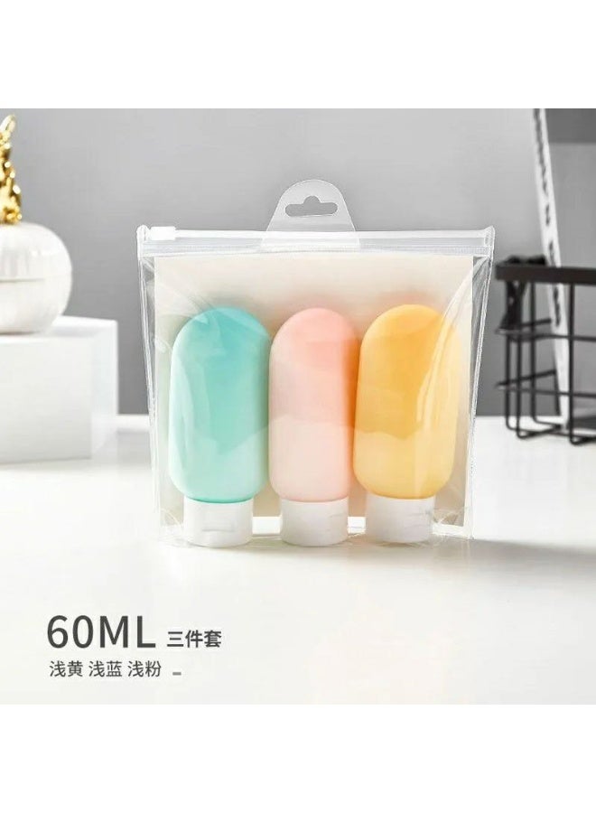 3-Piece Travel Bottles Set for Creams & Shampoo + Storage Bag - Image 2