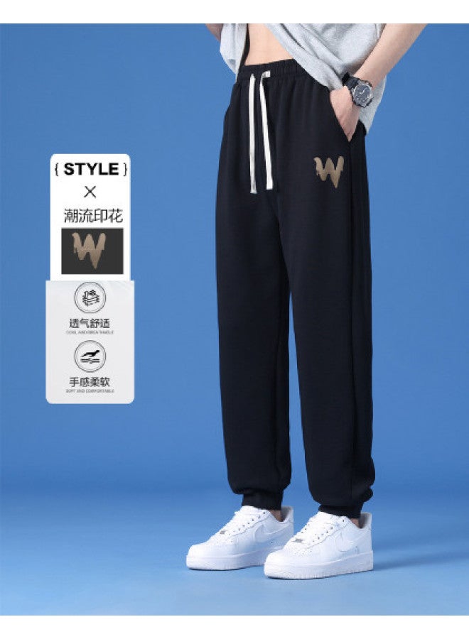 Baleno Men's Pants Summer Trendy Fashion Drop-crotch Sweatpants Thin Versatile Loose Casual Joggers With Cuffed Ankles - Image 1