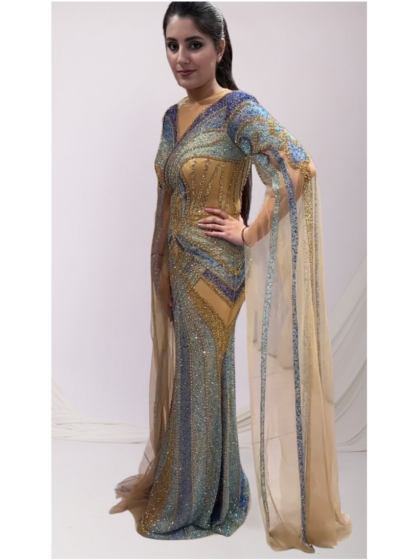 Radiant Multi Tone Glamour Gown with Cape Sleeves - pzsku/ZDEC67D5C93692BA18F39Z/45/_/1736598445/a293a157-1e76-49cc-9b8f-5bfd74d48867