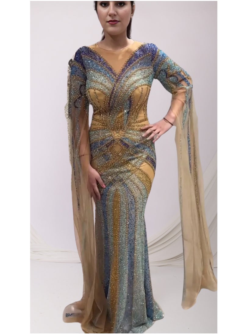 Radiant Multi Tone Glamour Gown with Cape Sleeves - pzsku/ZDEC67D5C93692BA18F39Z/45/_/1736598716/dc850d4a-9990-4fbf-9d32-fb5b2eaecf9b