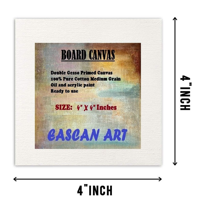 EASCAN ART Cotton Canvas Boards for Painting Combo Pack (White) (3x3, 4x4, 5x5 Inches) Pack of 9 Combo - Image 3