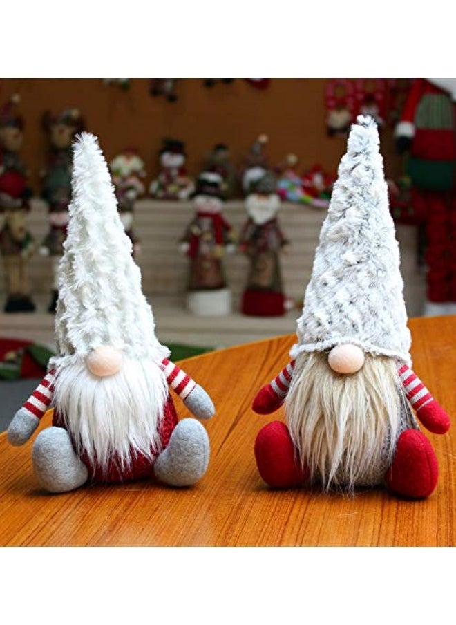 CCOVERY - 2Pcs Soft Plush Christmas Gonk Orniments, Christmas Faceless Plush Doll Handmade Gnome Decor - Image 1