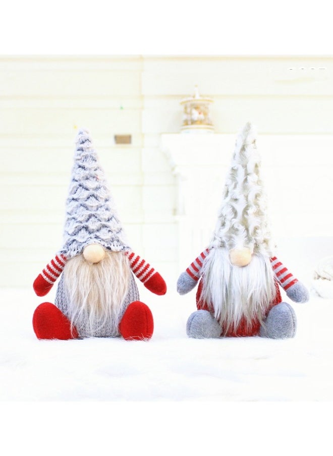 CCOVERY - 2Pcs Soft Plush Christmas Gonk Orniments, Christmas Faceless Plush Doll Handmade Gnome Decor - Image 1